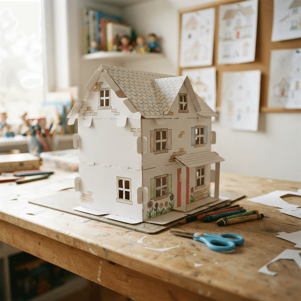 Casita de papel — foto del material incluido